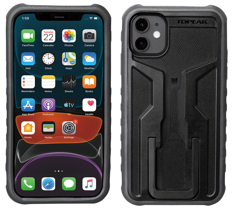 Load image into Gallery viewer, Topeak Ridecase w/Mount - iPhone 11 Sleek Carbon Fiber And Plastic Exoskeleton
