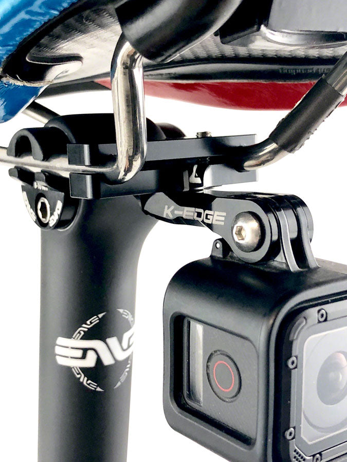 Load image into Gallery viewer, K-EDGE Go BIG Pro Saddle Rail Camera Mount For GoPro, Garmin, And Shimano Black
