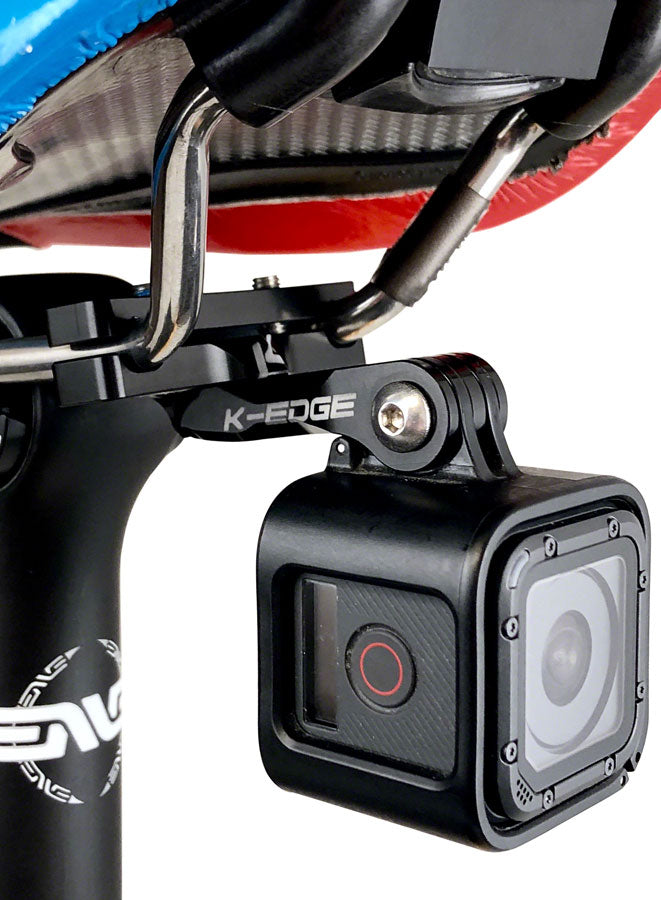 Load image into Gallery viewer, K-EDGE Go BIG Pro Saddle Rail Camera Mount For GoPro, Garmin, And Shimano Black
