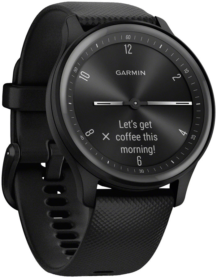 Load image into Gallery viewer, Garmin vívomove Sport Hybrid Smartwatch - 40mm, Black Case, Slate Accents, Silicone Band
