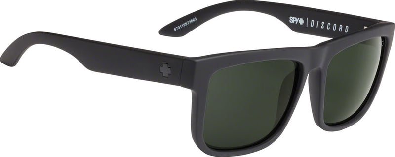 Load image into Gallery viewer, SPY+ DISCORD Sunglasses - Soft Matte Black, Happy Gray Green Polarized Lenses
