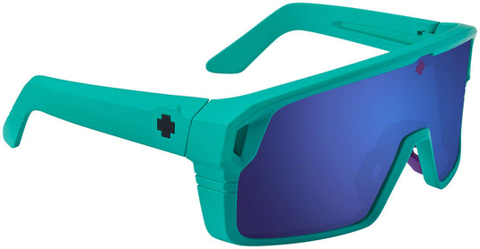 SPY+ Monolith Sunglasses - Matte Teal, Happy Gray Green with Dark Blue Spectra Mirror Lenses