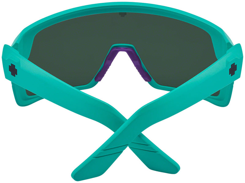 Load image into Gallery viewer, SPY+ Monolith Sunglasses - Matte Teal, Happy Gray Green with Dark Blue Spectra Mirror Lenses
