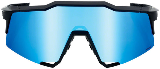 100% Speedcraft Sunglasses - Matte Black, HiPER Blue Multilayer Mirror Lens