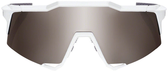 100% Speedcraft Sunglasses - Matte White, HiPER Silver Mirror Lens