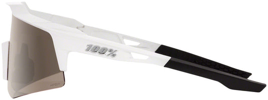 100% Speedcraft XS Sunglasses - Matte White, HiPER Silver Mirror Lens