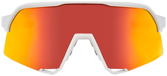 100% S3 Sunglasses - Soft Tact White, HiPER Red Multilayer Mirror Lens