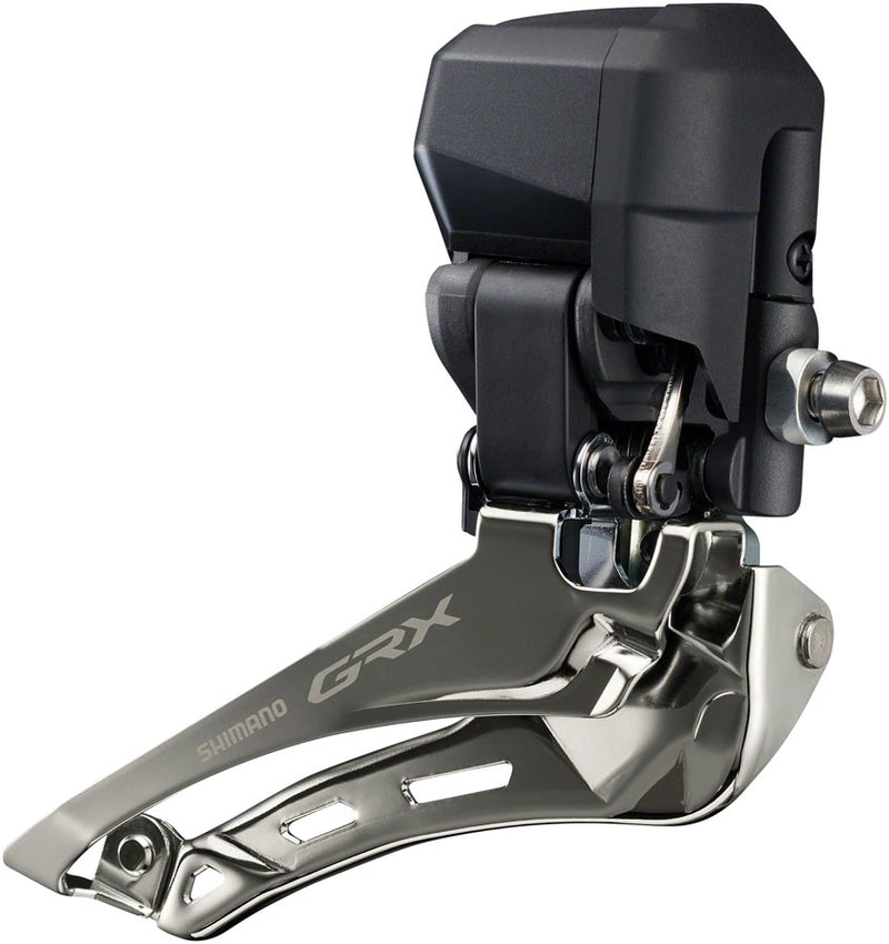 Load image into Gallery viewer, Shimano GRX FD-RX825 Di2 Front Derailleur - 2x12-Speed, Braze-on, Down Swing, For 46-48t Max, Black/Silver
