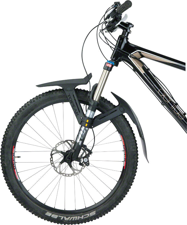 Load image into Gallery viewer, Topeak Defender XC1 2-piece Front Fender, Black Lightweight, Moto Inspired
