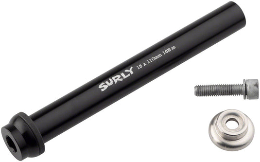 Surly Front Thru-Axle - 15x110 mm, Chromoly, Black