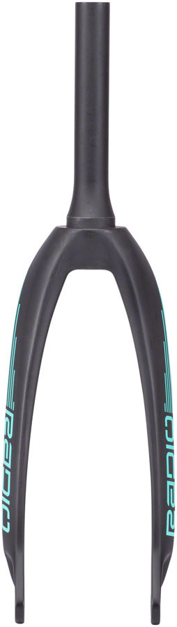 Radio Raceline Solar Carbon Fork - 1 1/8-1-1/2'', 20mm Dropouts, Black/Teal