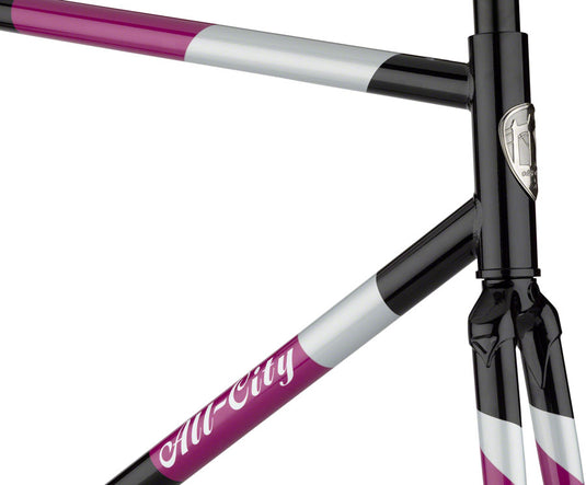 All-City Big Block Frameset - 700c, Steel, Midnight/Frost/Violet, 52cm