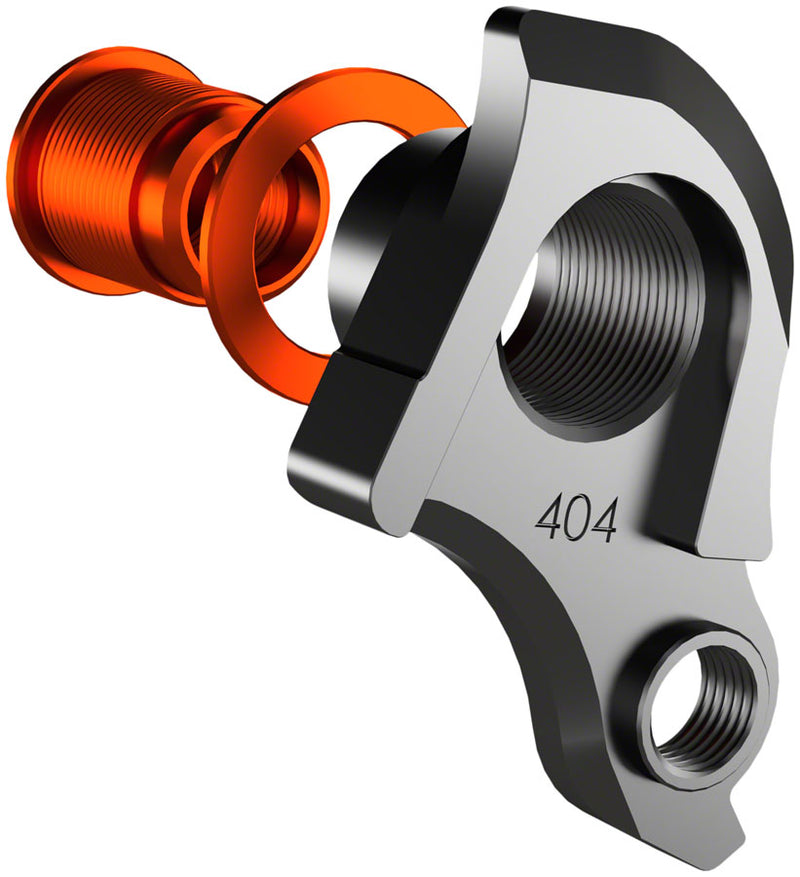 Load image into Gallery viewer, Wheels Manufacturing Universal Derailleur Hanger - 404-3, For Frames designed to accept SRAM UDH, Black/Orange
