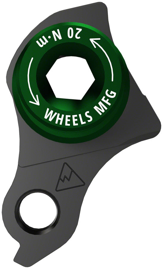 Load image into Gallery viewer, Wheels Manufacturing Universal Derailleur Hanger - 404-9, For Frames designed to accept SRAM UDH, Black/Green
