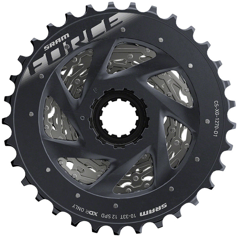 Load image into Gallery viewer, SRAM Force AXS XG-1270 Cassette - 12-Speed, 10-33t, Silver, For XDR Driver Body, D1
