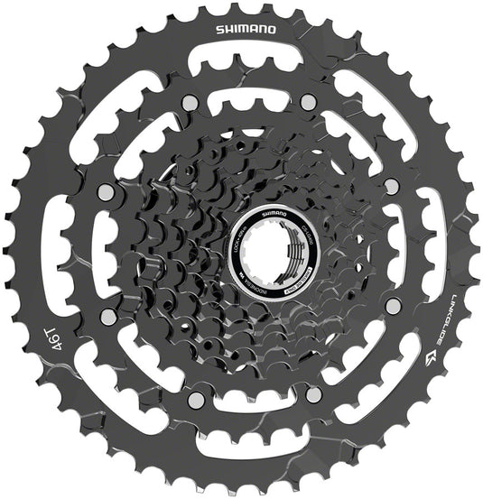 Shimano CUES  CS-LG400-9 Cassette - 9-Speed, 11-46t, LINKGLIDE, Black