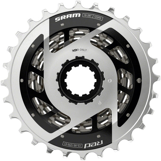 SRAM RED XG-1290 Cassette - 12-Speed, 10-28t, For XDR Driver Body, Silver, E1