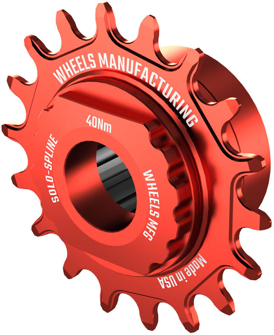 Wheels Manufacturing SOLO-SPLINE Mico Spline Single Speed Conversion Kit - 18t, For Shimano Micro Spline Hub Bodies, Red