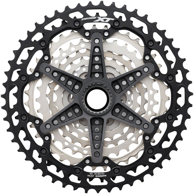 Load image into Gallery viewer, Shimano XT CS-M8100 Cassette - 12-Speed, 10-51t, Silver/Black, Micro Spline
