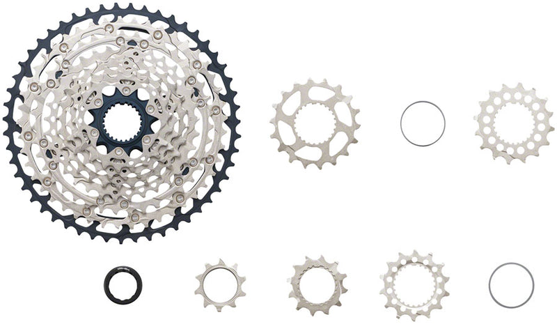 Load image into Gallery viewer, Shimano SLX CS-M7100 Cassette - 12-Speed, 10-45t, Silver/Black, Micro Spline
