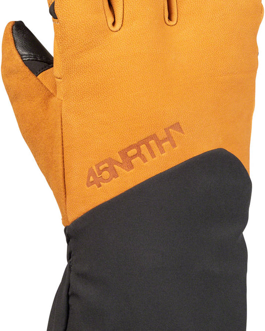 45NRTH 2023 Sturmfist 4 LTR Leather Gloves - Tan/Black, Lobster Style, X-Small