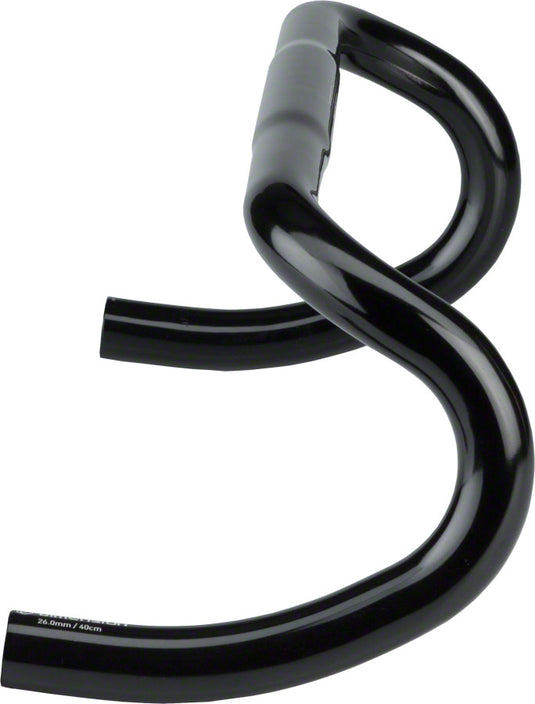 Dimension Short Drop Handlebar 26mm Clamp 40cm Width 340g Black Aluminum