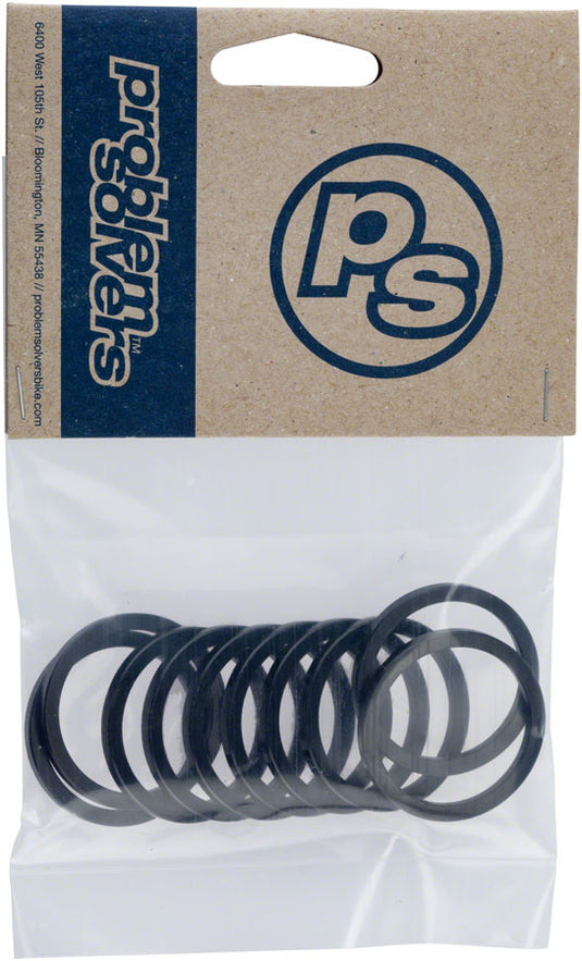 Problem Solvers Headset Stack Spacer - 28.6, 3mm, Aluminum, Black, Bag of 10