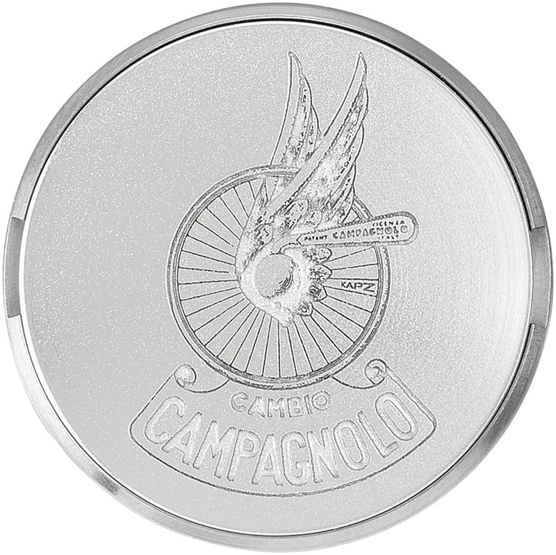 Load image into Gallery viewer, Campagnolo Stem Cap, Winged Wheel, Silver
