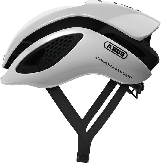 Abus-GameChanger-Helmet-Small-(51-55cm)-Half-Face-Adjustable-Fitting-Ponytail-Compatible-Airport-Aerodynamic-Glasses-Holder-Flowstraps-White-HE5018-Bicycle-Helmets