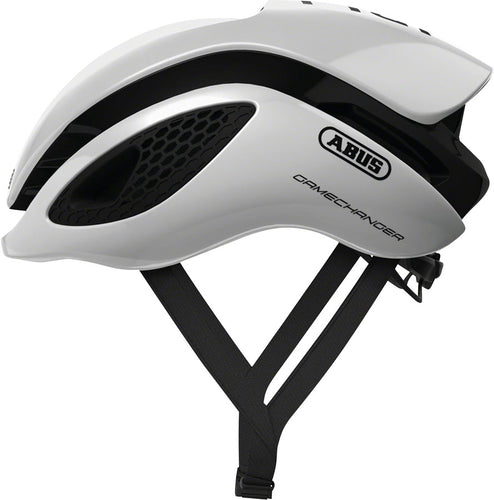 Abus-GameChanger-Helmet-Medium-(52-58cm)-Half-Face-Adjustable-Fitting-Ponytail-Compatible-Airport-Aerodynamic-Glasses-Holder-Flowstraps-White-HE5017-Bicycle-Helmets