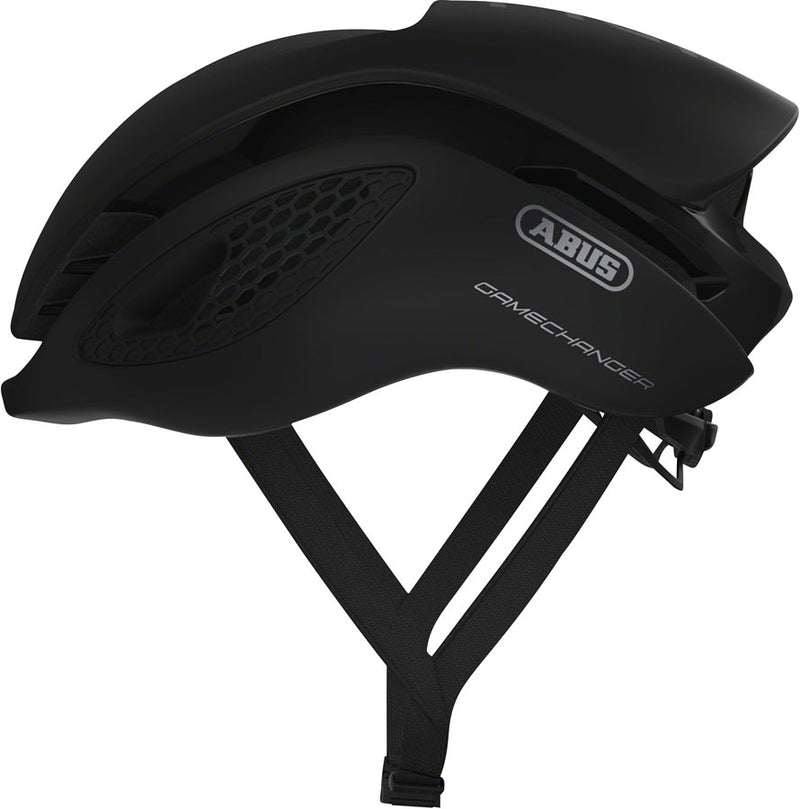 Load image into Gallery viewer, Abus-GameChanger-Helmet-Large-(59-62cm)-Half-Face-Adjustable-Fitting-Ponytail-Compatible-Airport-Aerodynamic-Glasses-Holder-Flowstraps-Black-HE5022-Bicycle-Helmets
