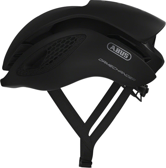 Abus-GameChanger-Helmet-Small-(51-55cm)-Half-Face-Adjustable-Fitting-Ponytail-Compatible-Airport-Aerodynamic-Glasses-Holder-Flowstraps-Black-HE5024-Bicycle-Helmets