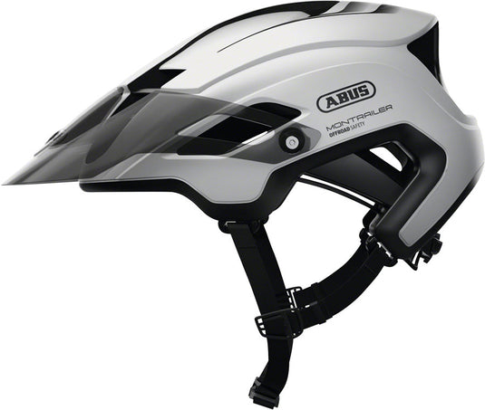 Abus-Montrailer-Helmet-Large-(58-61cm)-Half-Face-Visor-Adjustable-Fitting-Goggfit-Acticage-Semi-Enclosing-Plastic-Ring-Ponytail-Compatible-White-HE5029-Bicycle-Helmets