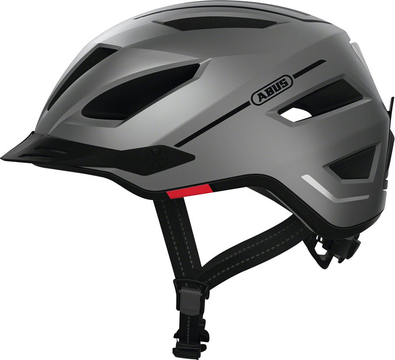 Load image into Gallery viewer, Abus-Pedelec-2.0-Helmet-Medium-(52-57cm)-Half-Face-Visor-Zoom-Ace-Urban-Fidlock-Magnet-Strap-Buckle-Reflectors-With-Light-Gray-HE5039-Bicycle-Helmets
