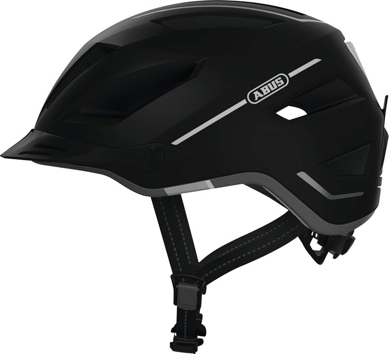 Load image into Gallery viewer, Abus-Pedelec-2.0-Helmet-Large-(56-62cm)-Half-Face-Visor-Zoom-Ace-Urban-Fidlock-Magnet-Strap-Buckle-Reflectors-With-Light-Black-HE5040-Bicycle-Helmets
