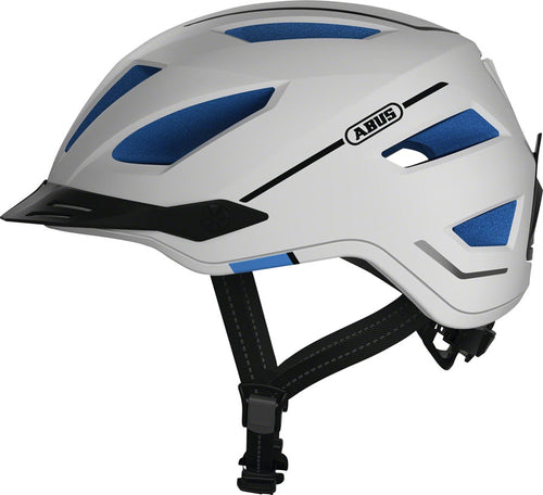 Abus-Pedelec-2.0-Helmet-Large-(56-62cm)-Half-Face-Visor-Zoom-Ace-Urban-Fidlock-Magnet-Strap-Buckle-Reflectors-With-Light-White-HE5042-Bicycle-Helmets