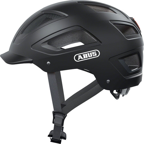 Abus-Hyban-2.0-Helmet-X-Large-Half-Face-Zoom-Ace-Urban-System-With-Light-Visor-Fidlock-Magnetic-Strap-Buckle-Reflector-Bug-Mesh-Ponytail-Compatible-Black-HE5086-Bicycle-Helmets