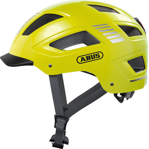 Abus-Hyban-2.0-Helmet-X-Large-Half-Face-Zoom-Ace-Urban-System-With-Light-Visor-Fidlock-Magnetic-Strap-Buckle-Reflector-Bug-Mesh-Ponytail-Compatible-Yellow-HE5092-Bicycle-Helmets