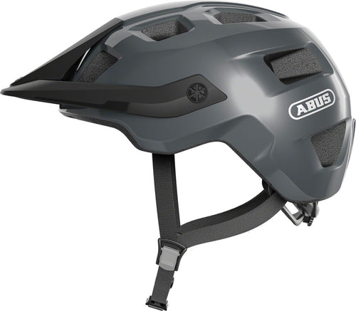 Abus-MoTrip-Helmet-Medium-(54-58cm)-Half-Face-Visor-Adjustable-Fitting-Adjustable-Strap-Divider-Ponytail-Compatible-Gray-HLMT5235-Bicycle-Helmets