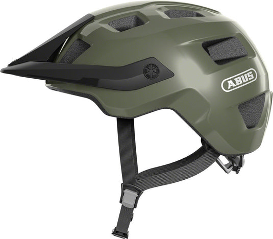 Abus-MoTrip-Helmet-Small-(51-55cm)-Half-Face-Visor-Adjustable-Fitting-Adjustable-Strap-Divider-Ponytail-Compatible-Green-HLMT5242-Bicycle-Helmets