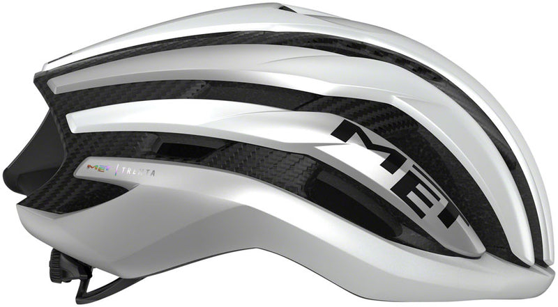 Load image into Gallery viewer, MET Trenta 3K Carbon MIPS Helmet In-Mold EPS Matte White/Silver Metallic, Small
