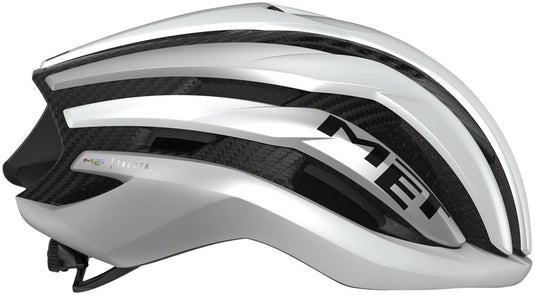 MET Trenta 3K Carbon MIPS Helmet In-Mold EPS Matte White/Silver Metallic, Small