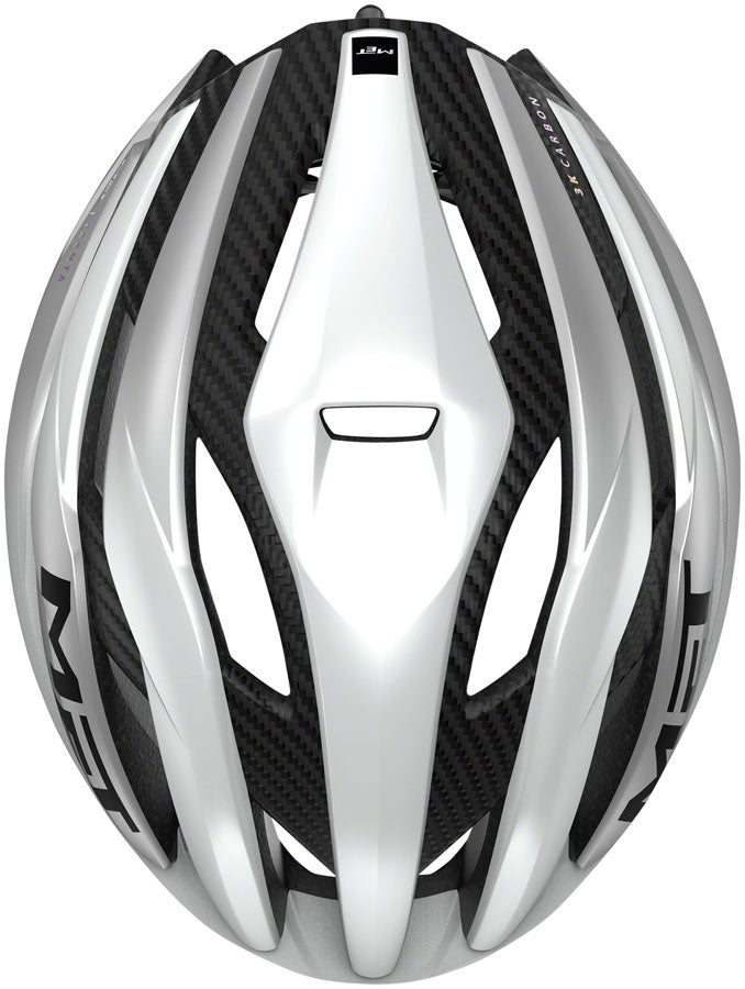 Load image into Gallery viewer, MET Trenta 3K Carbon MIPS Helmet In-Mold EPS Matte White/Silver Metallic, Small
