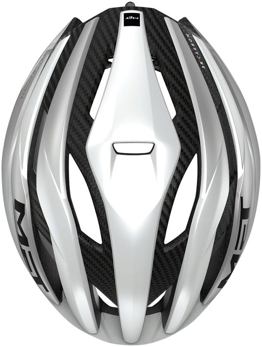 MET Trenta 3K Carbon MIPS Helmet In-Mold EPS Matte White/Silver Metallic, Small