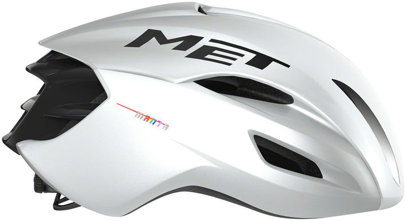 Load image into Gallery viewer, MET Manta MIPS Road Tri/TT Helmet In-Mold EPS Glossy White Holographic, Small
