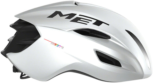 MET Manta MIPS Road Tri/TT Helmet In-Mold EPS Glossy White Holographic, Small