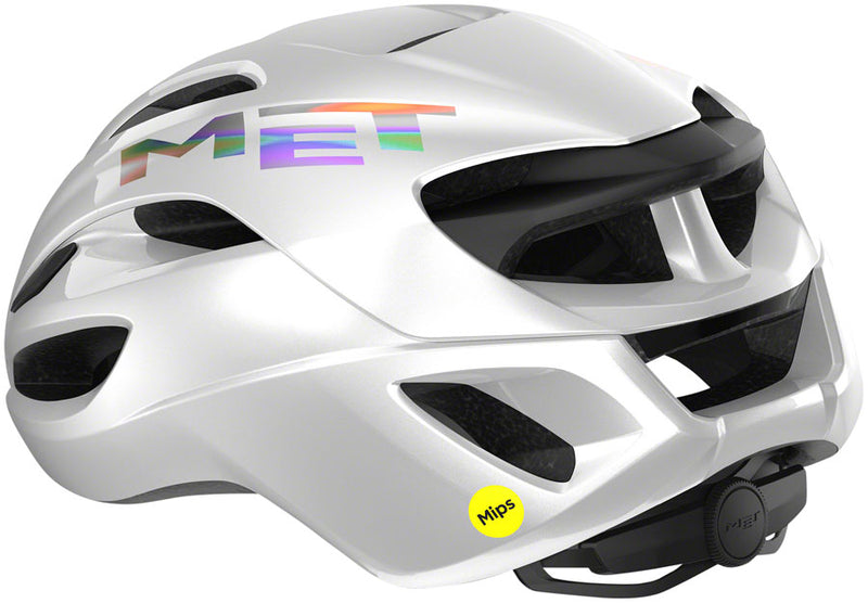 Load image into Gallery viewer, MET Rivale MIPS Helmet In-Mold Safe-T Upsilon Fit Glossy White Holographic Large
