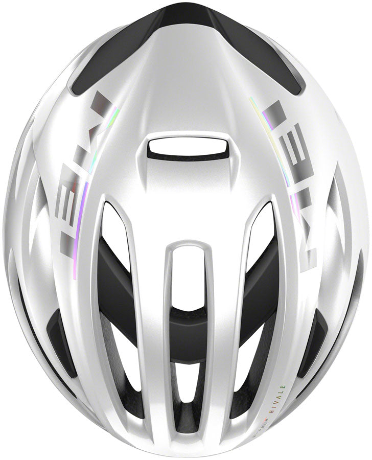 Load image into Gallery viewer, MET Rivale MIPS Helmet In-Mold Safe-T Upsilon Fit Glossy White Holographic Large
