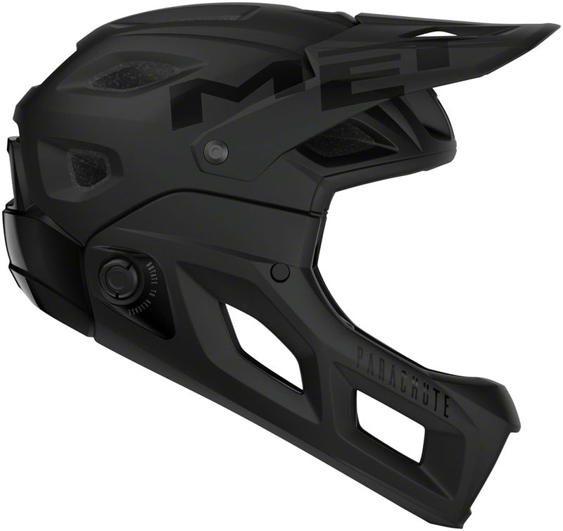 Load image into Gallery viewer, MET Parachute MCR MIPS Full Face Helmet Fidlock Buckle Matte/Glossy Black Medium
