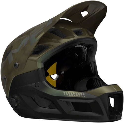 MET-Helmets-Parachute-MCR-MIPS-Helmet-Large-(58-61cm)-Full-Face-MIPS-C2-360°-Head-Belt-Detachable-Visor-Boa-Fs1-Fit-System-Fidlock-Magnetic-Buckle-Removable-Cheek-Pads-Helmet-Soft-Bag-Included-Green-HLMT4809-Bicycle-Helmets